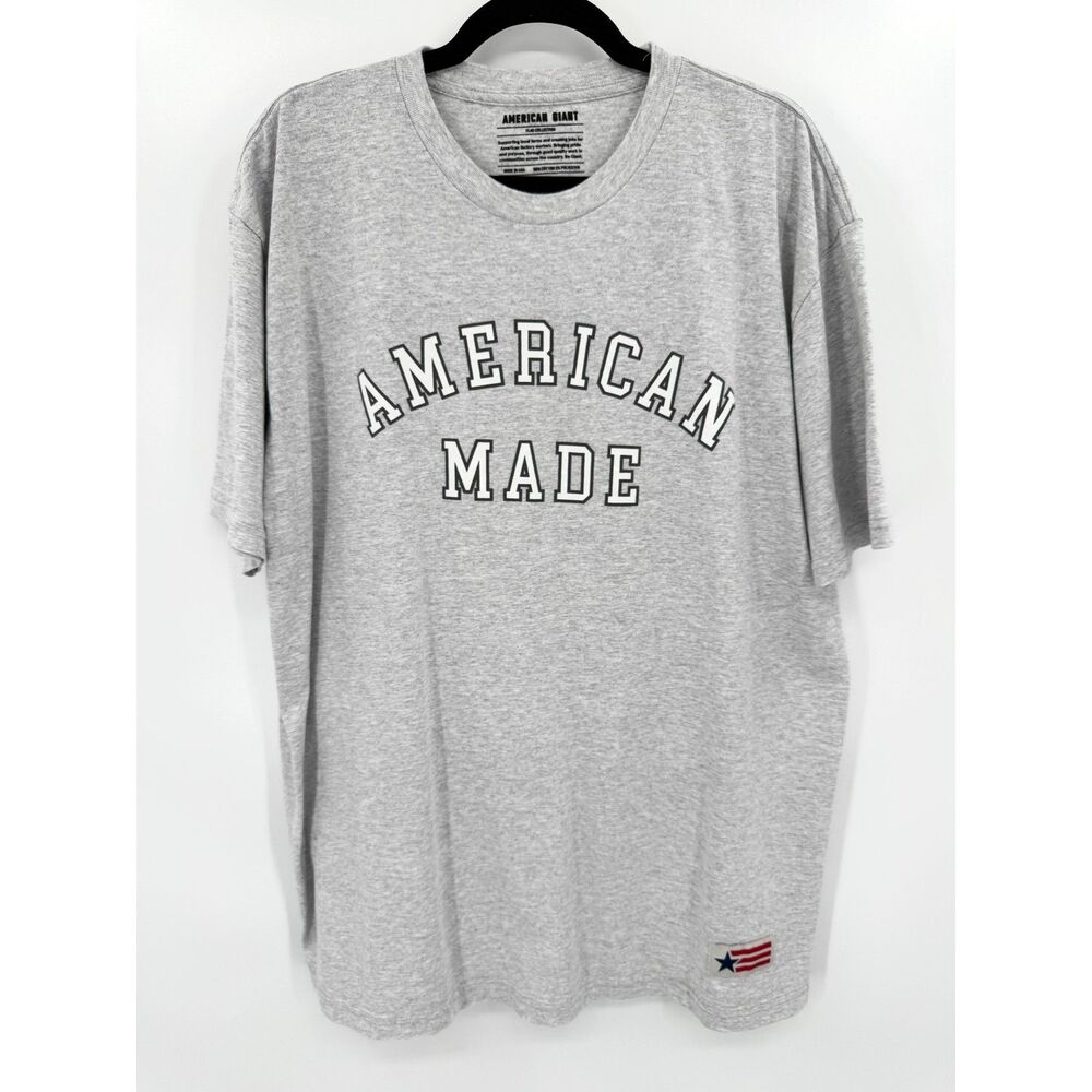 AMERICAN GIANT American Made Gray Graphic T Shirt Size XL